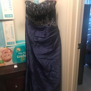 A-line embellished strap up dress